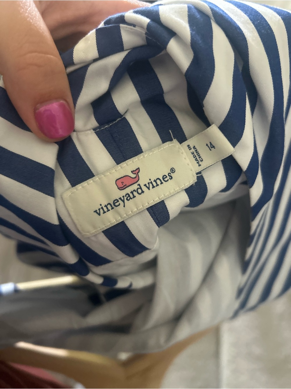 Vineyard Vines, Beachcomber Stripe Bow Back Dress, Size 14, Blue / White - Picture 7 of 7